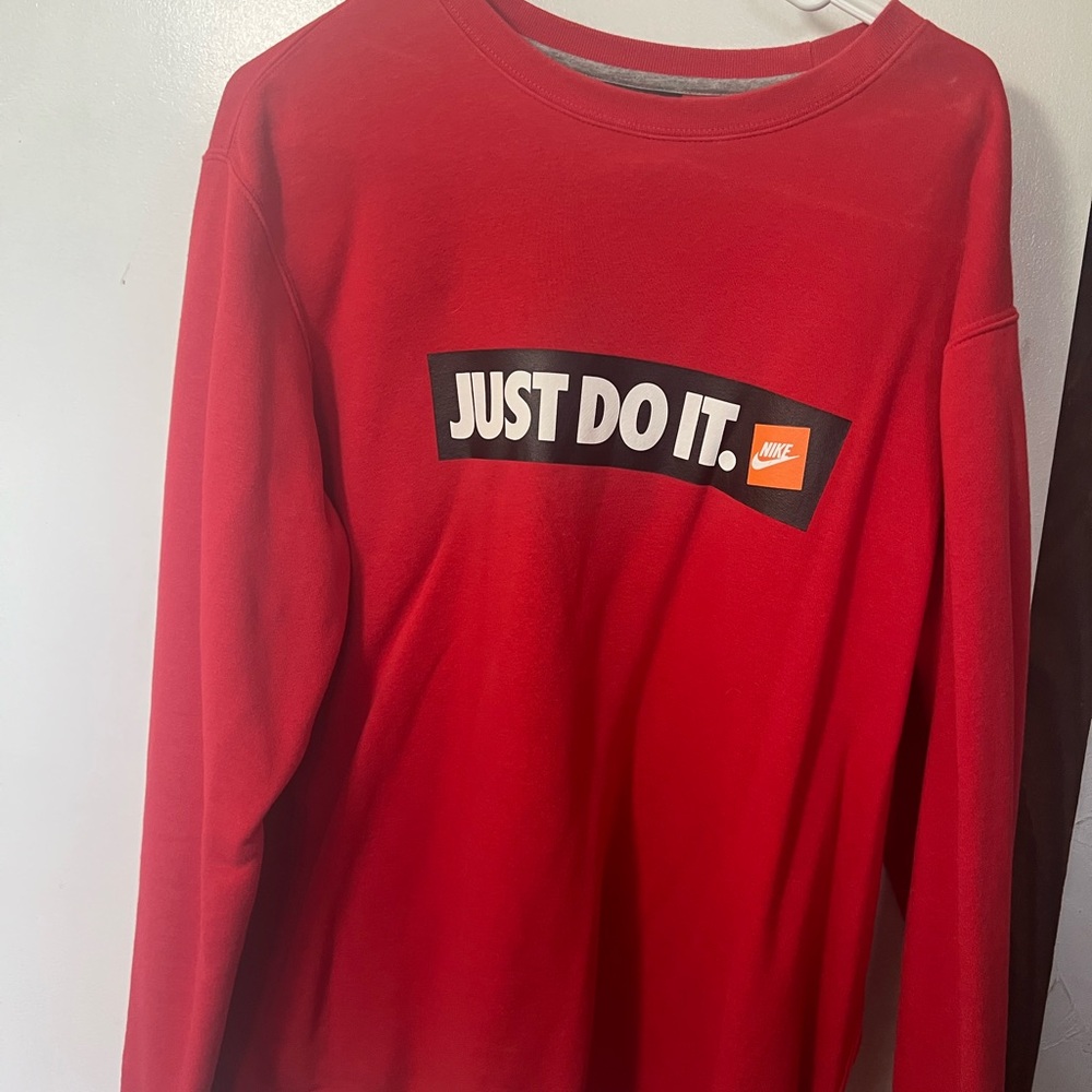 Nike mens Red sweatshirt (just do it )